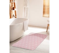 Коврик для ванной комнаты и туалета противоскользящий JOYARTY "Пастельные сердечки" 60х100 см bath_91040_60x100