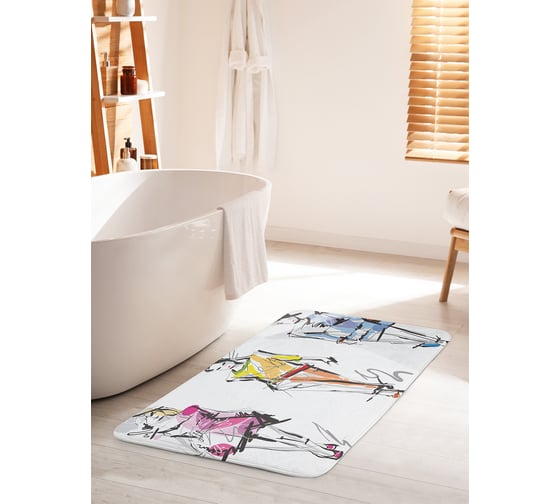 Коврик для ванной комнаты и туалета противоскользящий JOYARTY "Современная мода" 60х100 см bath_37265_60x100 1