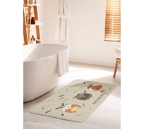 Коврик для ванной комнаты и туалета противоскользящий JOYARTY "Сова, олень и лиса" 60х100 см bath_52900_60x100