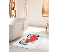 Коврик для ванной комнаты и туалета противоскользящий JOYARTY "Любовь на двоих" 60х100 см bath_91937_60x100