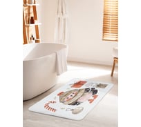 Коврик для ванной комнаты и туалета противоскользящий JOYARTY "Рождественская сова" 60х100 см bath_380852_60x100