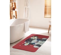 Коврик для ванной комнаты и туалета противоскользящий JOYARTY "Девушка с цветами" 60х100 см bath_420011_60x100