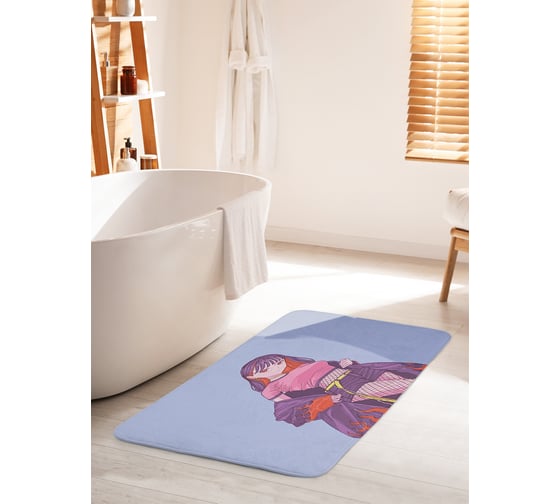 Коврик для ванной комнаты и туалета противоскользящий JOYARTY "Девушка в мантии" 60х100 см bath_420027_60x100 1