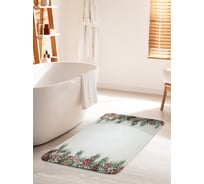 Коврик для ванной комнаты и туалета противоскользящий JOYARTY "Двухстороннее рождественское оформление" 60х100 см bath_37171_60x100