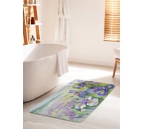 Коврик для ванной комнаты и туалета противоскользящий JOYARTY "Акварельные ирисы" 60х100 см bath_103200_60x100