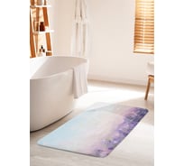 Коврик для ванной комнаты и туалета противоскользящий JOYARTY "Сиреневые цветы" 60х100 см bath_39833_60x100