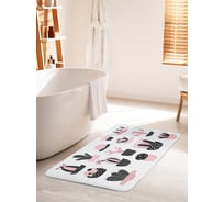 Коврик для ванной комнаты и туалета противоскользящий JOYARTY "Стилизованный кактус графика" 60х100 см bath_59460_60x100