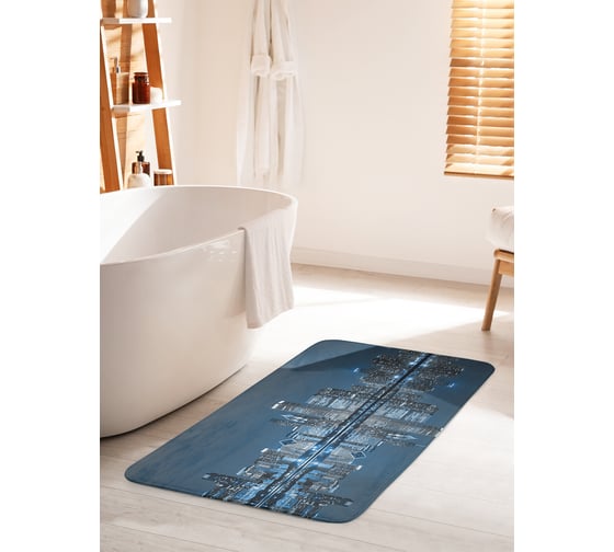 Коврик для ванной комнаты и туалета противоскользящий JOYARTY "Ночной Нью-Йорк" 60х100 см bath_60445_60x100 1