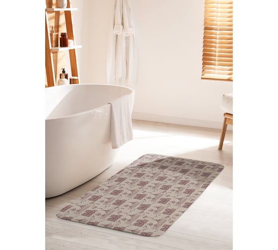 Коврик для ванной комнаты и туалета противоскользящий JOYARTY "Парижское настроение" 60х100 см bath_423752_60x100 1