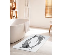 Коврик для ванной комнаты и туалета противоскользящий JOYARTY "Два карпа" 60х100 см bath_65629_60x100