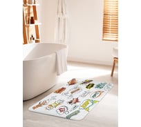 Коврик для ванной комнаты и туалета противоскользящий JOYARTY "Дизайн комиксов" 60х100 см bath_38719_60x100