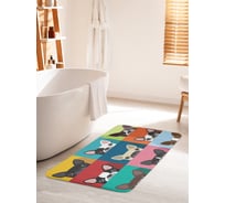 Коврик для ванной комнаты и туалета противоскользящий JOYARTY "Любопытные собаки" 60х100 см bath_66875_60x100