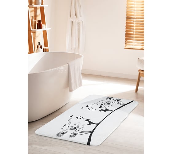 Коврик для ванной комнаты и туалета противоскользящий JOYARTY "Романтика в одуванчиках" 60х100 см bath_396818_60x100 1