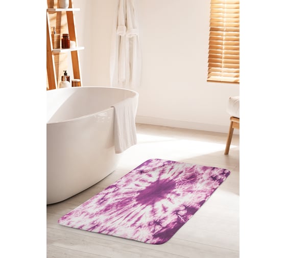 Коврик для ванной комнаты и туалета противоскользящий JOYARTY "Оптические разводы" 60х100 см bath_274831_60x100 1