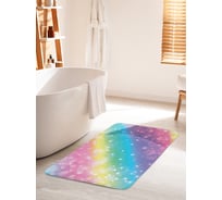 Коврик для ванной комнаты и туалета противоскользящий JOYARTY "Радужное сияние" 60х100 см bath_290642_60x100