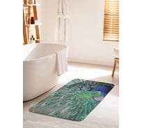 Коврик для ванной комнаты и туалета противоскользящий JOYARTY "Павлиньи узоры" 60х100 см bath_378531_60x100