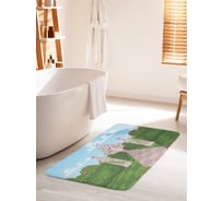 Коврик для ванной комнаты и туалета противоскользящий JOYARTY "Шахматный домик" 60х100 см bath_67794_60x100