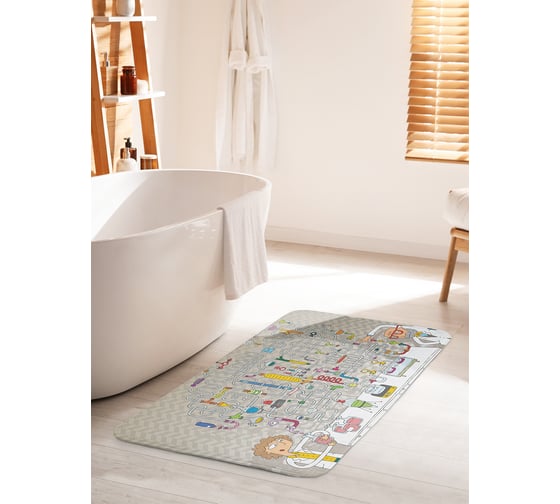 Коврик для ванной комнаты и туалета противоскользящий JOYARTY "Химическая лаборатория" 60х100 см bath_71246_60x100 1
