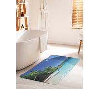 Коврик для ванной комнаты и туалета противоскользящий JOYARTY "Дикий морской остров" 60х100 см bath_10059_60x100