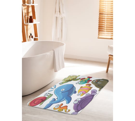 Коврик для ванной комнаты и туалета противоскользящий JOYARTY "Океанские сны" 60х100 см bath_9522_60x100 1