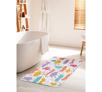 Коврик для ванной комнаты и туалета противоскользящий JOYARTY "Кошачьи образы" 60х100 см bath_9648_60x100