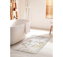 Коврик для ванной комнаты и туалета противоскользящий JOYARTY "Птицы на ветках" 60х100 см bath_10014_60x100