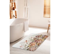 Коврик для ванной комнаты и туалета противоскользящий JOYARTY "Стрекозы над цветами" 60х100 см bath_59387_60x100