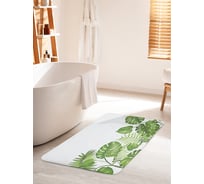 Коврик для ванной комнаты и туалета противоскользящий JOYARTY "Листья тропических растений" 60х100 см bath_36054_60x100