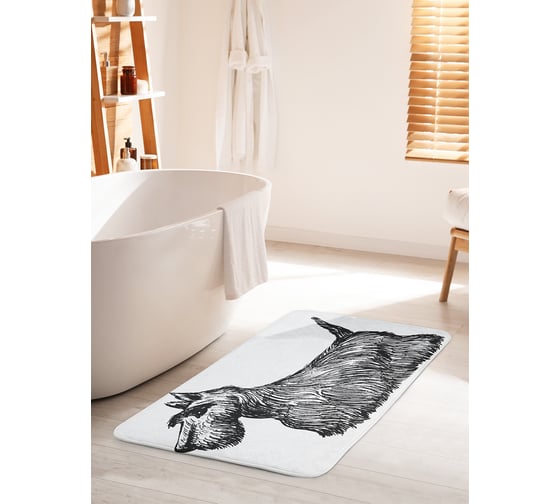Коврик для ванной комнаты и туалета противоскользящий JOYARTY "Чешский терьер" 60х100 см bath_71955_60x100 1
