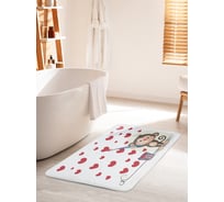 Коврик для ванной комнаты и туалета противоскользящий JOYARTY "Сердечное настроение" 60х100 см bath_91967_60x100