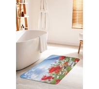 Коврик для ванной комнаты и туалета противоскользящий JOYARTY "Маки и ромашки" 60х100 см bath_36530_60x100