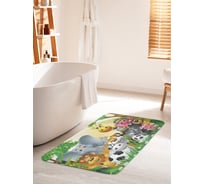 Коврик для ванной комнаты и туалета противоскользящий JOYARTY "Дружные зверюшки" 60х100 см bath_36641_60x100