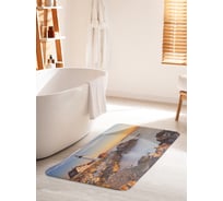 Коврик для ванной комнаты и туалета противоскользящий JOYARTY "Маяк среди камней" 60х100 см bath_36820_60x100