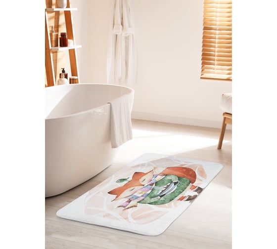 Коврик для ванной комнаты и туалета противоскользящий JOYARTY "Любитель тепла" 60х100 см bath_78050_60x100 1