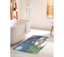 Коврик для ванной комнаты и туалета противоскользящий JOYARTY "Встреча с Сантой" 60х100 см bath_378610_60x100