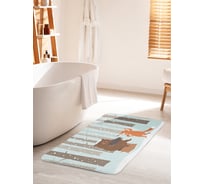 Коврик для ванной комнаты и туалета противоскользящий JOYARTY "Медведь баянист" 60х100 см bath_62616_60x100