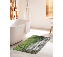 Коврик для ванной комнаты и туалета противоскользящий JOYARTY "Ручей в весеннем лесу" 60х100 см bath_101164_60x100