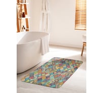 Коврик для ванной комнаты и туалета противоскользящий JOYARTY "Лоскуты орнамента" 60х100 см bath_37433_60x100