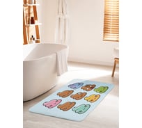 Коврик для ванной комнаты и туалета противоскользящий JOYARTY "Разноцветные смайлы" 60х100 см bath_97340_60x100