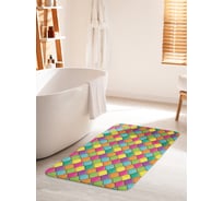 Коврик для ванной комнаты и туалета противоскользящий JOYARTY "Радужная чешуя" 60х100 см bath_46609_60x100