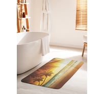 Коврик для ванной комнаты и туалета противоскользящий JOYARTY "Побережье и пальмы на закате" 60х100 см bath_102908_60x100
