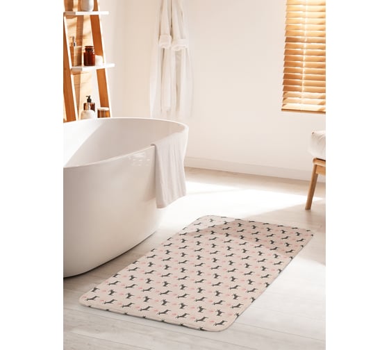 Коврик для ванной комнаты и туалета противоскользящий JOYARTY "Олени в лесу" 60х100 см bath_380853_60x100 1