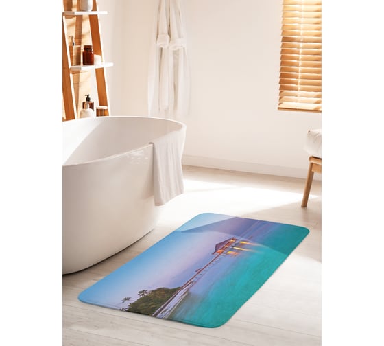 Коврик для ванной комнаты и туалета противоскользящий JOYARTY "Дом над водой" 60х100 см bath_85252_60x100 1