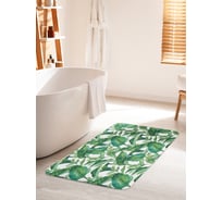 Коврик для ванной комнаты и туалета противоскользящий JOYARTY "Ботаника тропических листьев" 60х100 см bath_38869_60x100