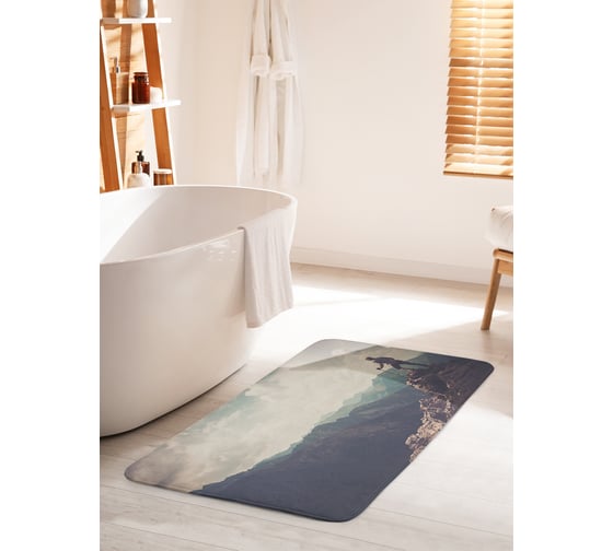 Коврик для ванной комнаты и туалета противоскользящий JOYARTY "На пути к вершине" 60х100 см bath_60532_60x100 1