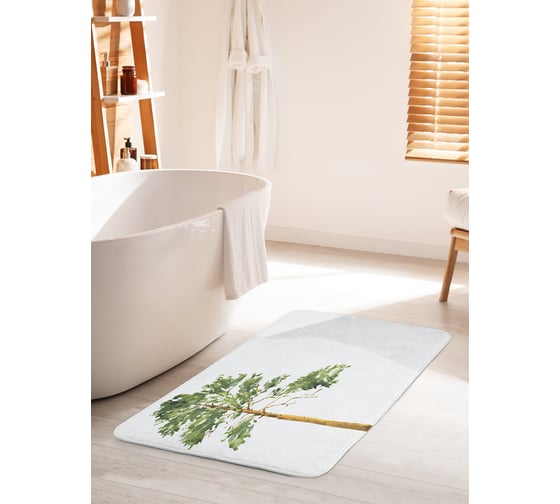 Коврик для ванной комнаты и туалета противоскользящий JOYARTY "Высокая сосна" 60х100 см bath_60541_60x100 1