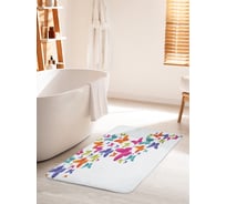 Коврик для ванной комнаты и туалета противоскользящий JOYARTY "Разноцветные бабочки" 60х100 см bath_38473_60x100