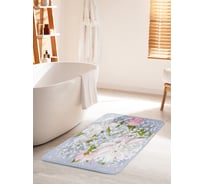 Коврик для ванной комнаты и туалета противоскользящий JOYARTY "Букет с пионами" 60х100 см bath_53156_60x100