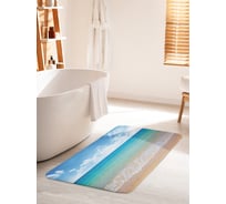 Коврик для ванной комнаты и туалета противоскользящий JOYARTY "Утренний пляжный берег" 60х100 см bath_31260_60x100