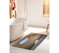 Коврик для ванной комнаты и туалета противоскользящий JOYARTY "Пещера Бенагил региона Алгарве" 60х100 см bath_53573_60x100